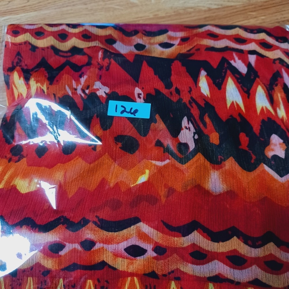 Maurices Women's Peasant Blouse Size 2XL Red Yellow Short Sleeve Tie Top Boho - Picture 11 of 11